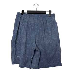 Lululemon Pace Breaker Linerless Short 9" Blue Marble Print Men's Size Large